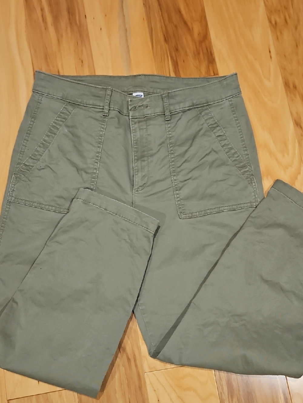 Old Navy Ankle Length Cotton Stretch Pants Olive Green Size 12
